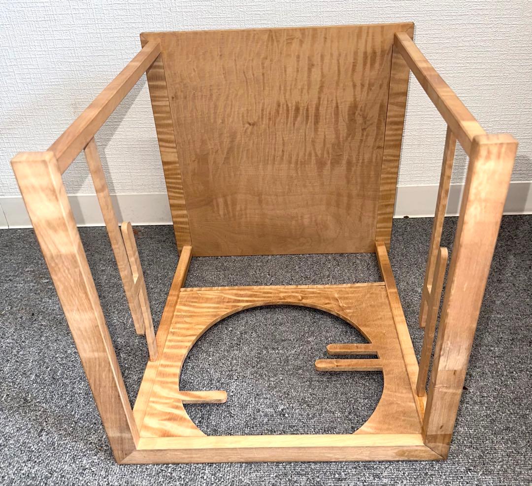 指物師　平安栄斎作　旭棚　茶道具　茶棚　四方棚　玉杢材