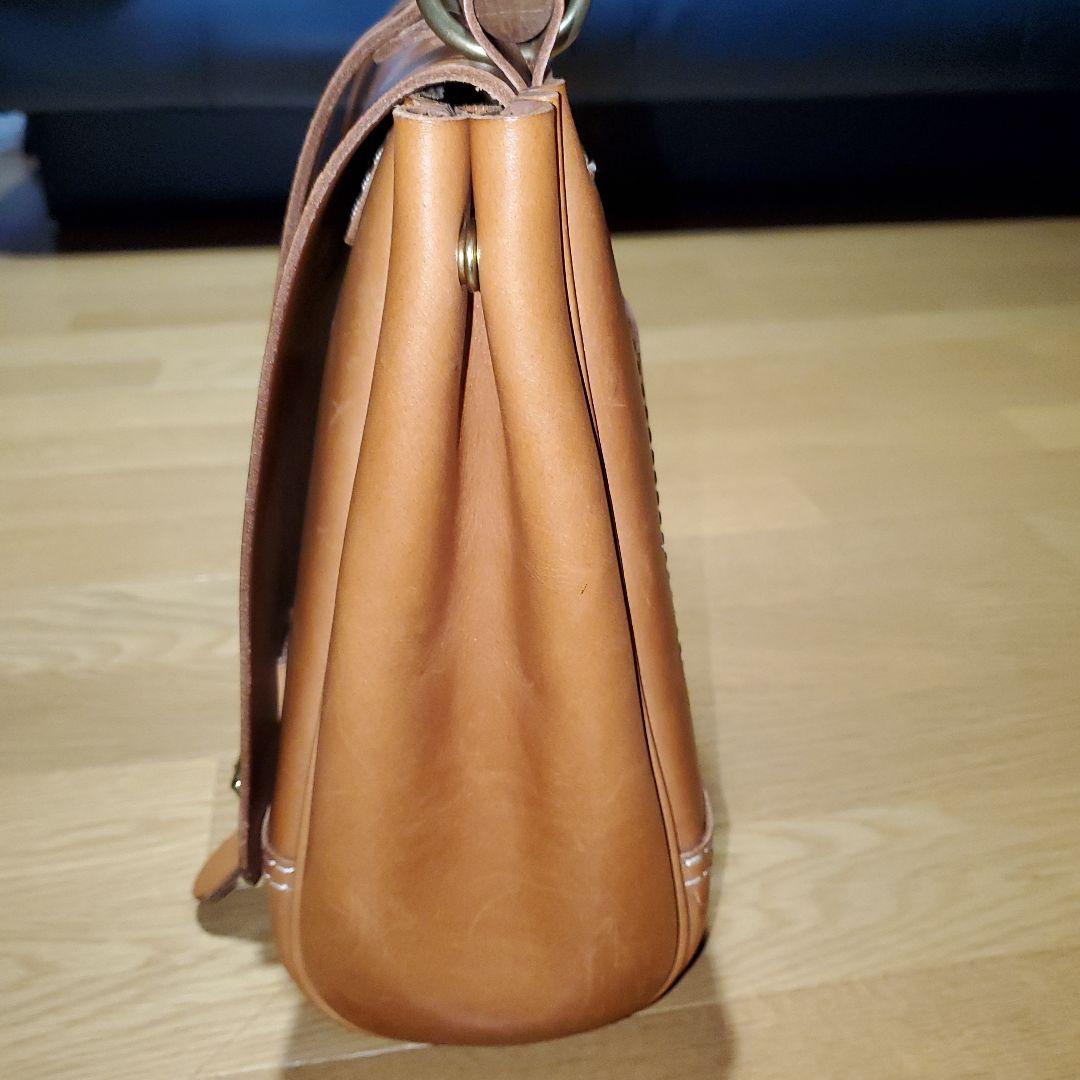 HERZ　棒屋根かぶせバッグ　本革　3wayバッグ