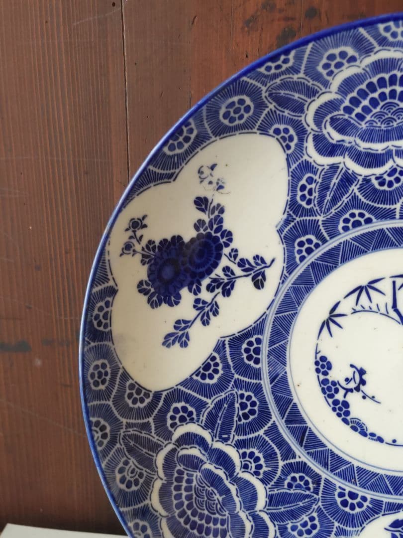 窓絵大皿　印判手　有田焼　佐賀県