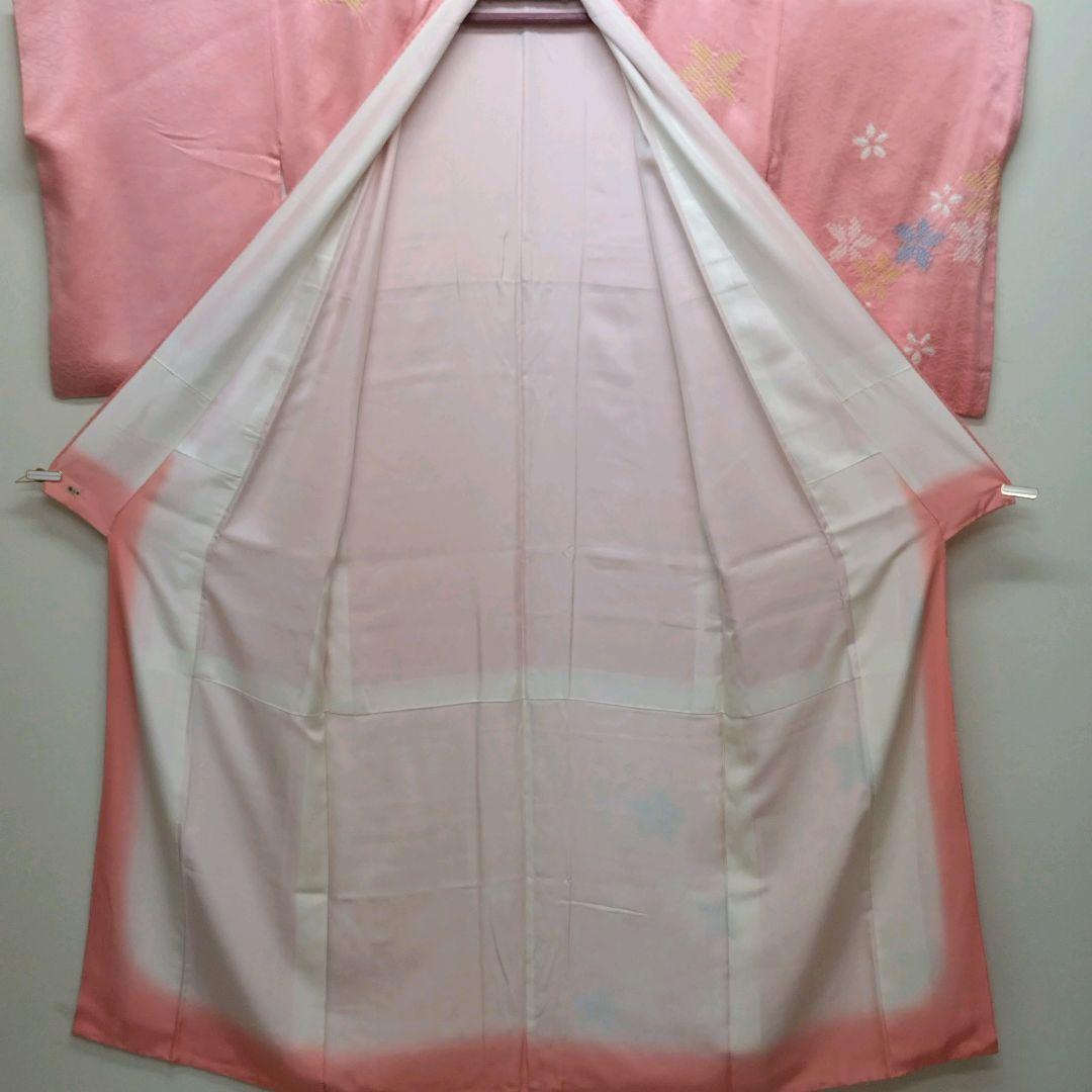 580 正絹 三越お誂え 一つ紋 ピンク系 訪問着 4点フルセット - メルカリ