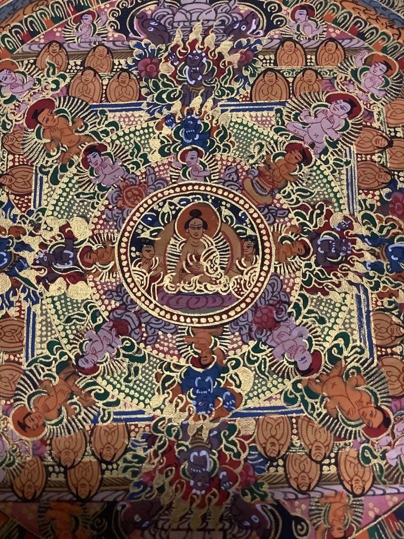 《 チベット密教　新品　1点物 》 手描き　曼荼羅　仏陀　釈迦　仏画　仏教　f7
