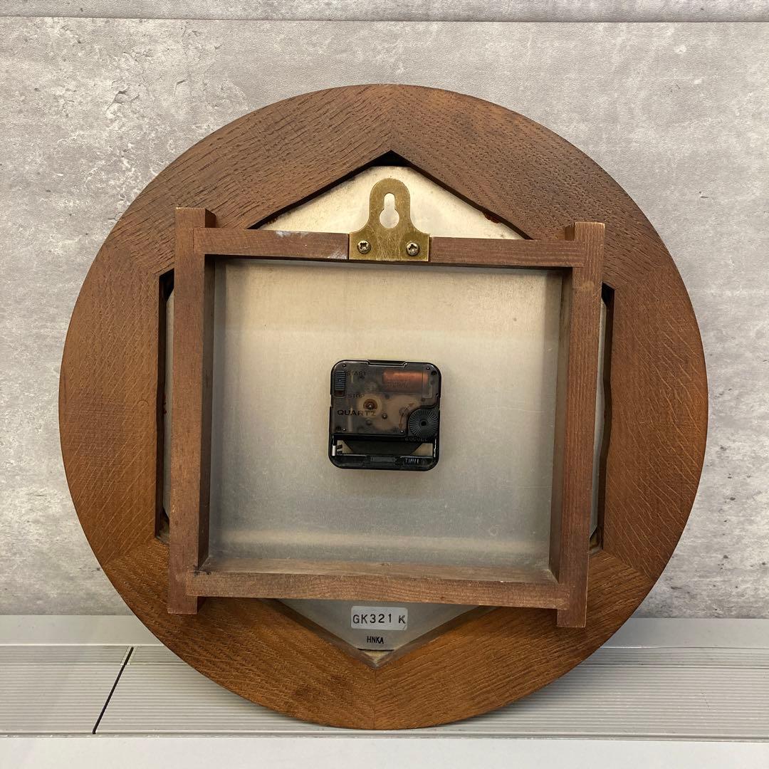 ナイトギビンズ 時計 丸型 木製フレーム 掛時計 壁掛け クオーツ 英国製