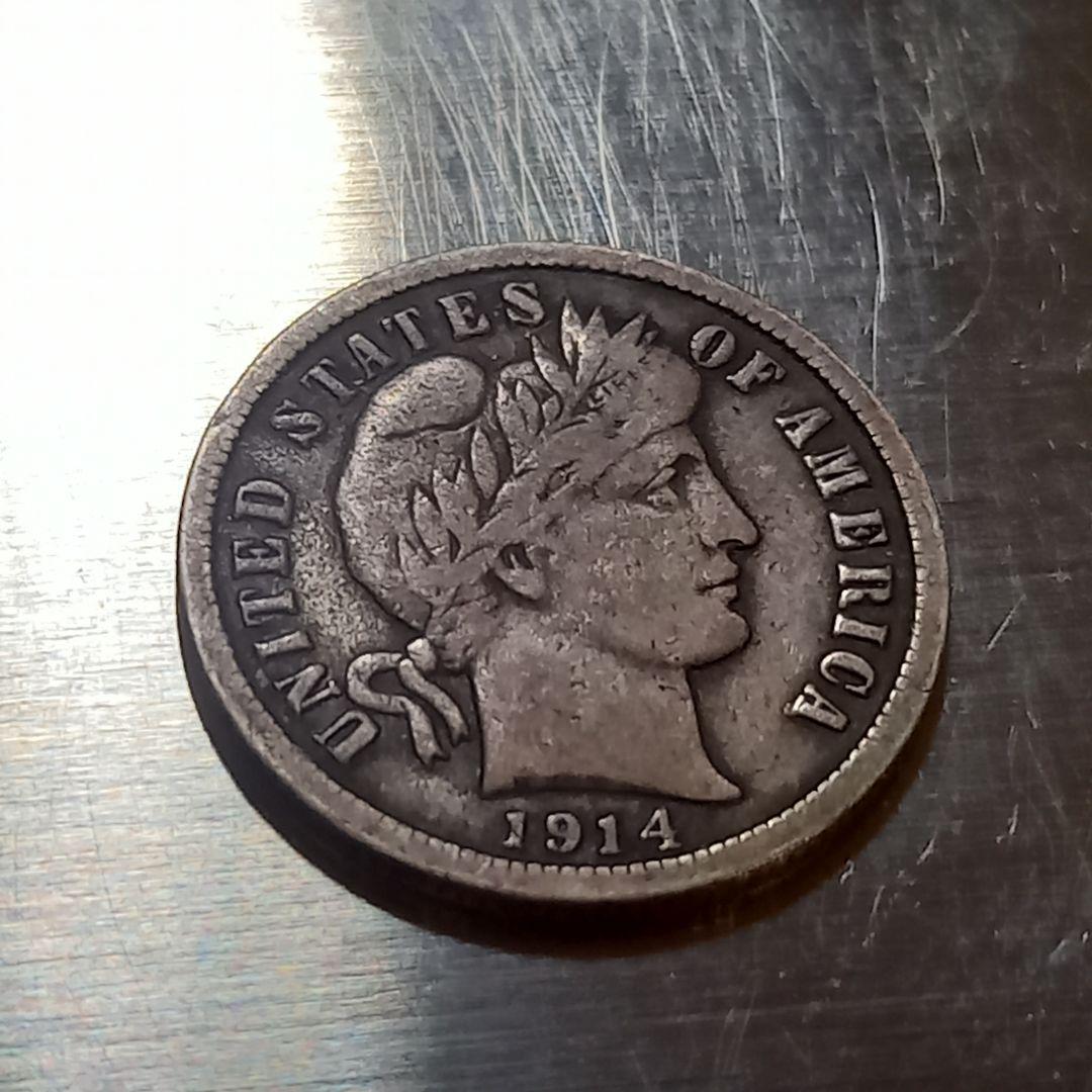 レア 銀貨 1914年 アメリカ 1ダイム バーバー ミントD - メルカリ