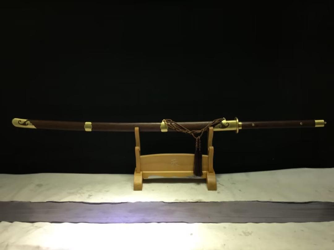 純銅装模様鋼延長苗刀 日本刀 模造刀 居合刀
