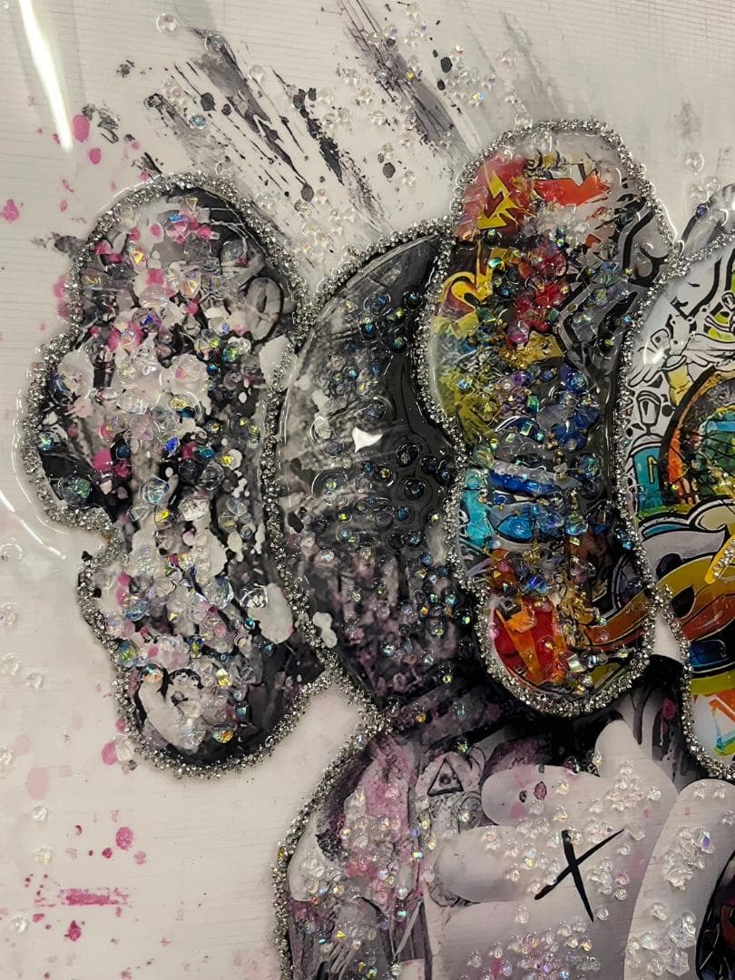 水晶絵 KAWS カウズ コンパニオン アートパネル クリスタル 立体 絵画