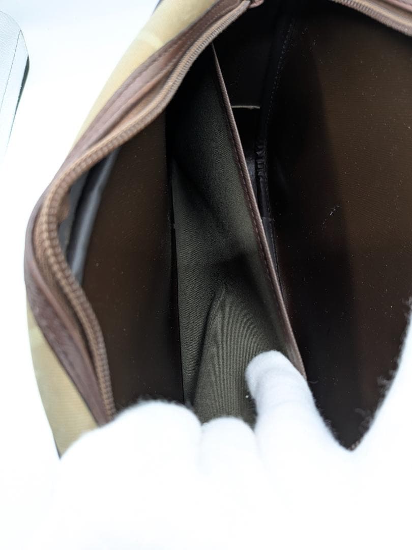 良品✨ バーバリー ショルダーバッグ キャンバス ベージュ 0LF