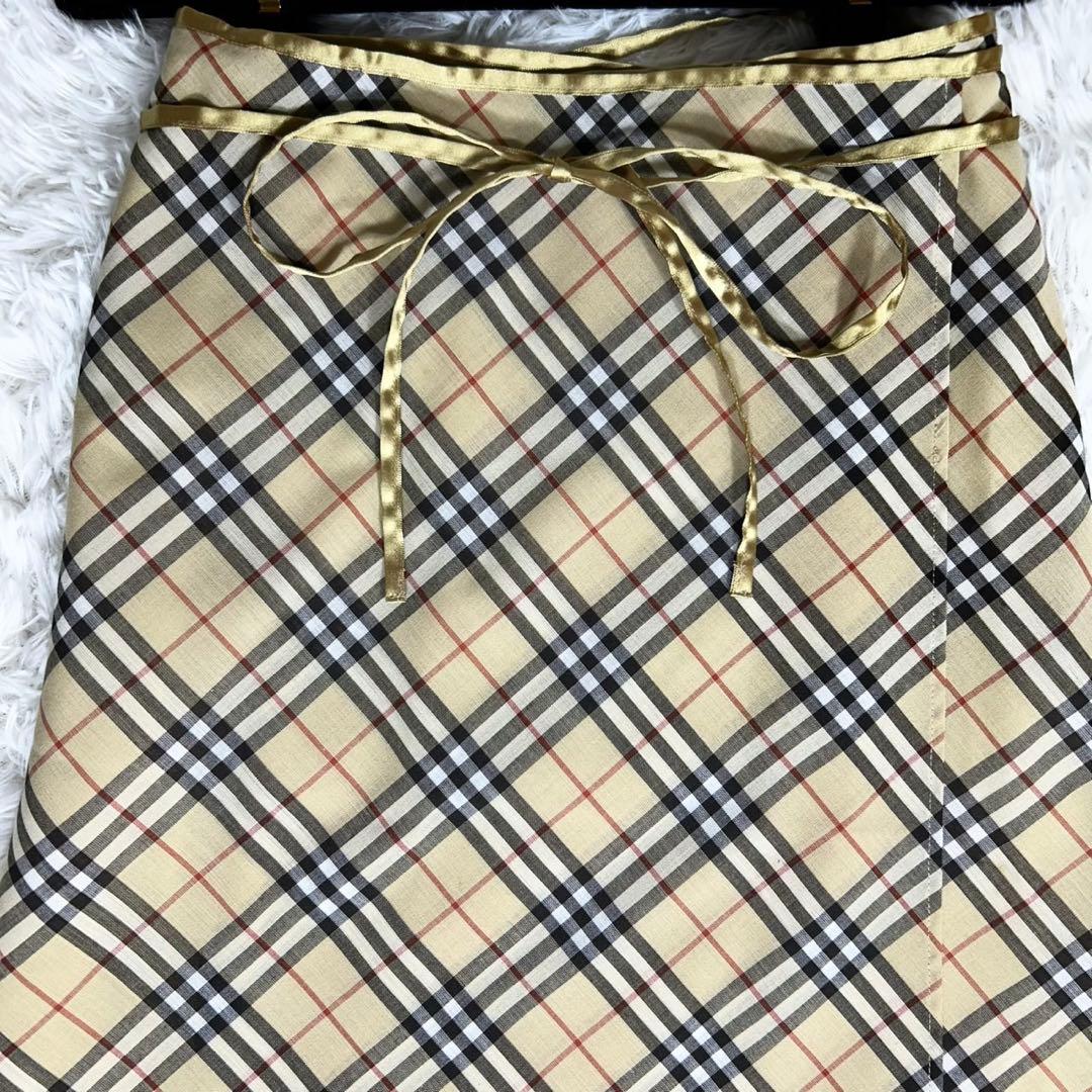 美品✨《バーバリーブルーレーベル》 ノバチェック巻きスカート 36 ペチコート