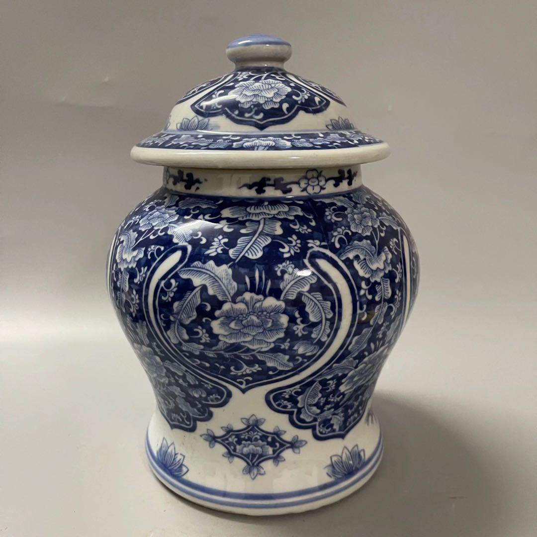 清末期青花磁器将軍壺 景徳鎮 陶磁器 装飾品 現代工芸品 美術