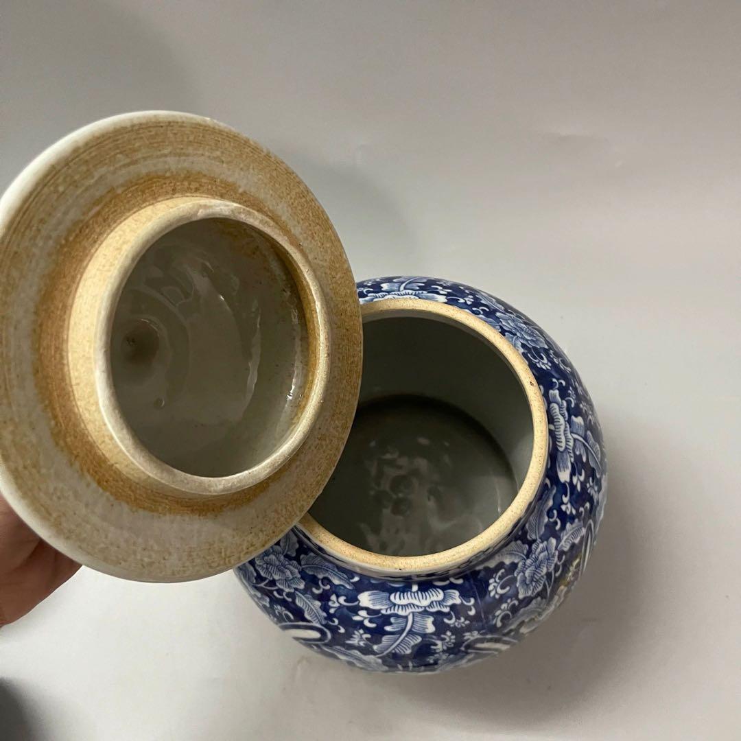 清末期青花磁器将軍壺 景徳鎮 陶磁器 装飾品 現代工芸品 美術