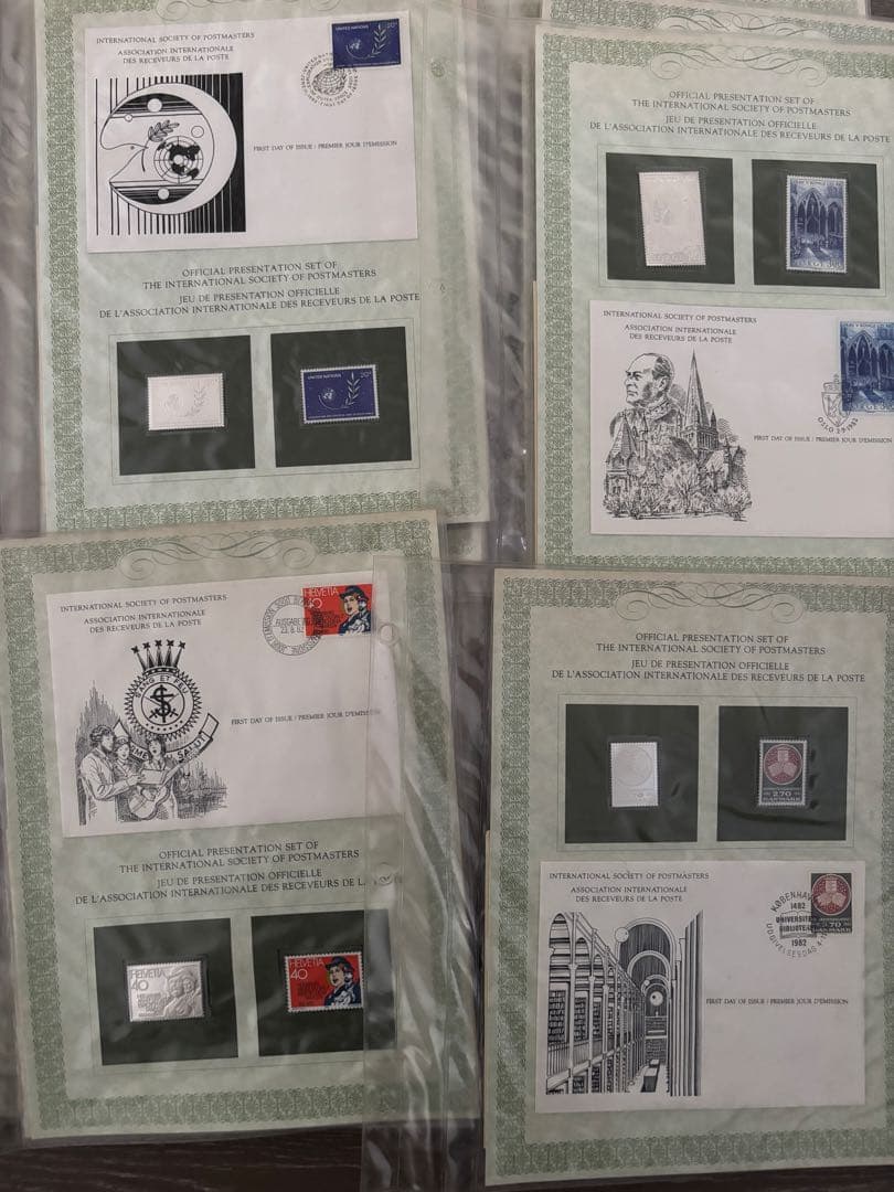 国際郵便局長協会 公式プレゼンテーションセット 純銀製切手プレート36枚