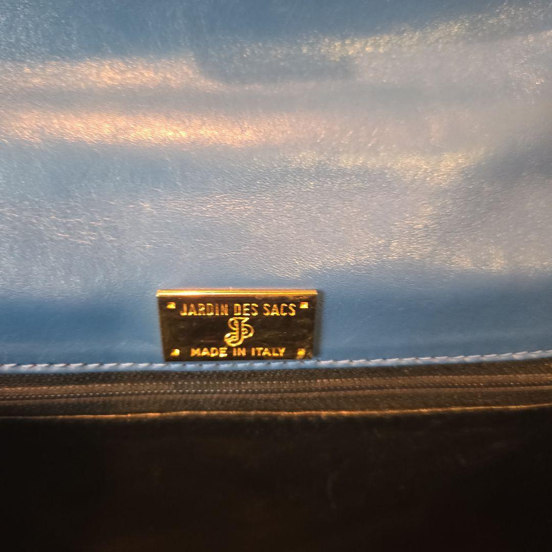 ヴィンテージイタリー jardin des sacs スモールクロコ 青 バッグ