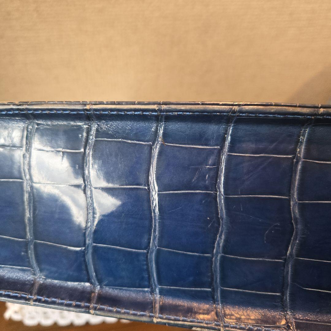 ヴィンテージイタリー jardin des sacs スモールクロコ 青 バッグ