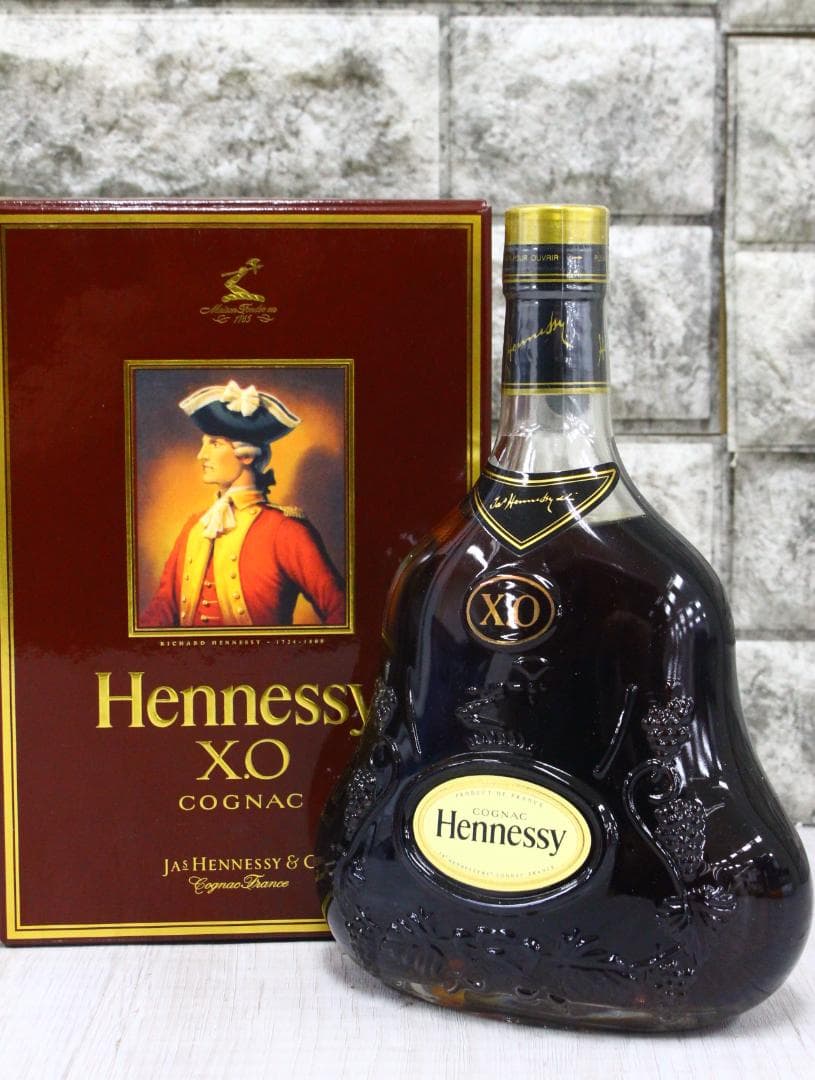△ヘネシー XO Hennessy 金キャップ クリアボトル 旧ラベル 箱付