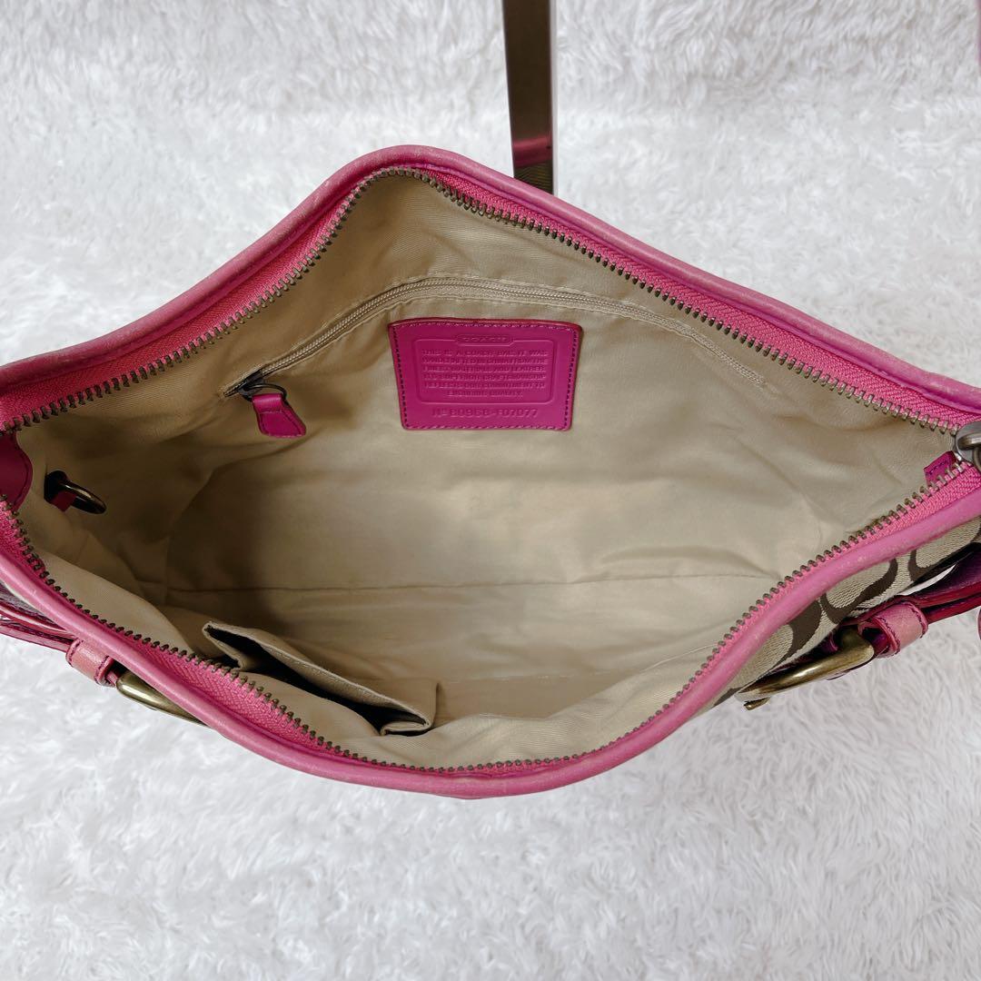 バッグ COACH Shoulder Bag Signature pink F07077