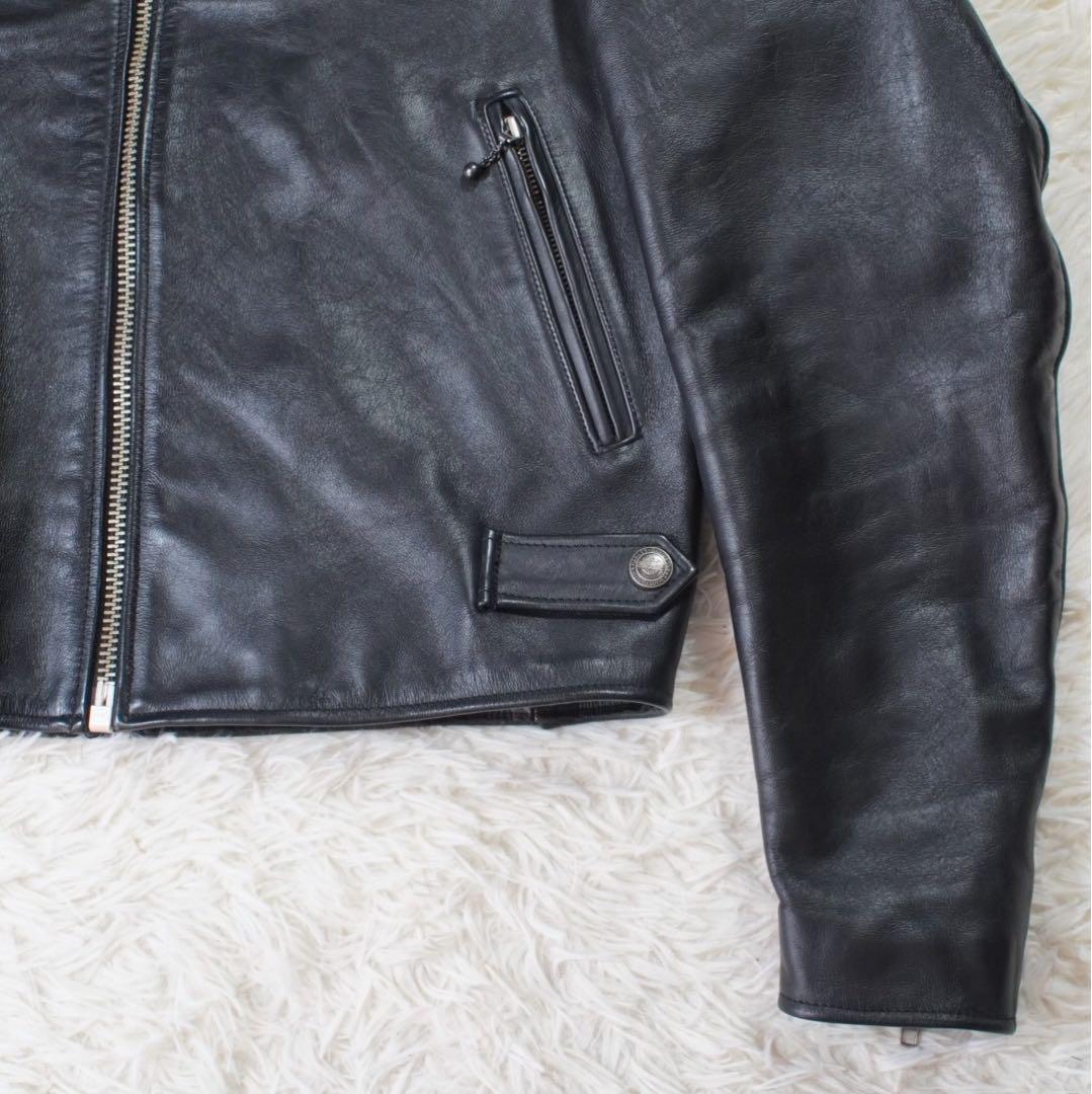 黄金サイズ《Harley-Davidson》シングルライダースジャケット(L)黒