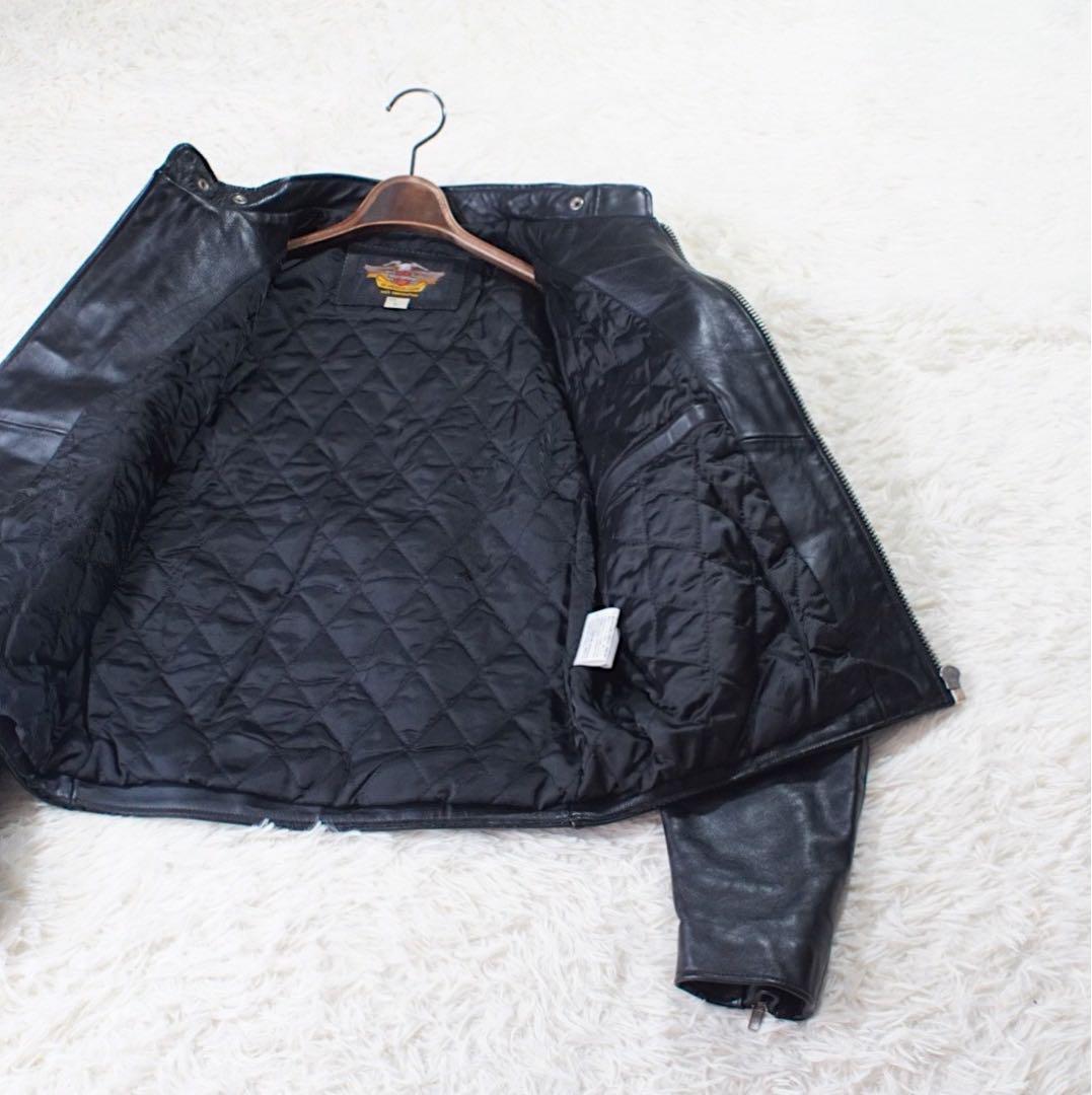 黄金サイズ《Harley-Davidson》シングルライダースジャケット(L)黒