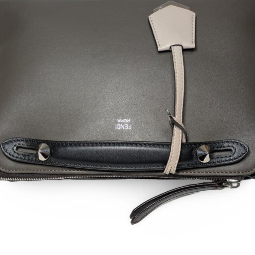 【極美品】FENDI バイザウェイミディアム　グレー ショルダーバッグ