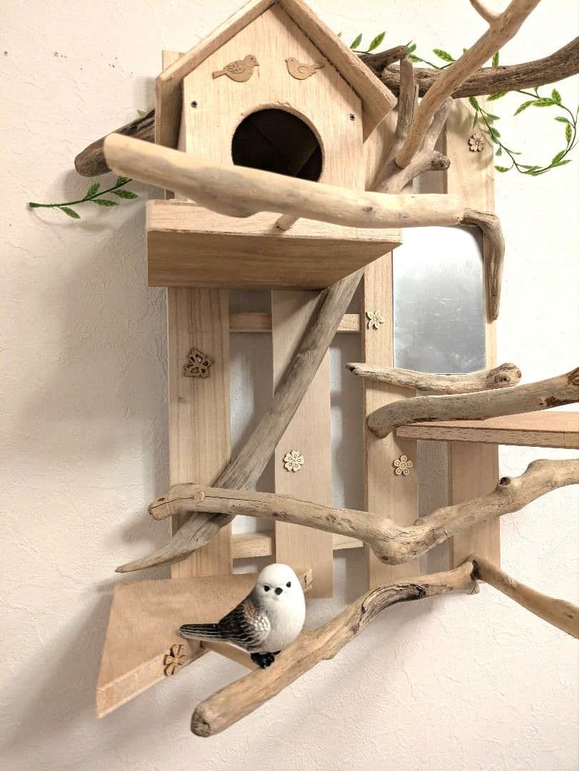 バードアスレチック 流木 壁掛け 止まり木 36バードトイ バードジム