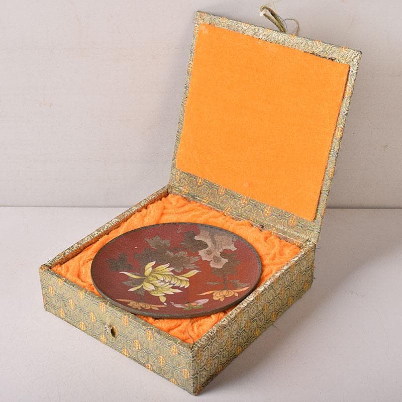 中国 古七宝琺瑯彩 花蝶文盤 皿 V R8772