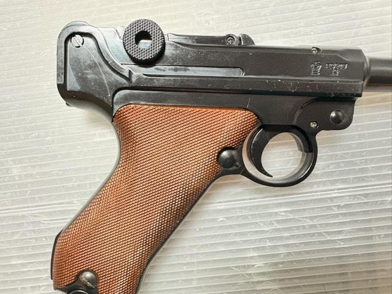 絶版品 クラウン 7mmつづみ弾 ルガー P.08 4インチ 組立キット 完成品