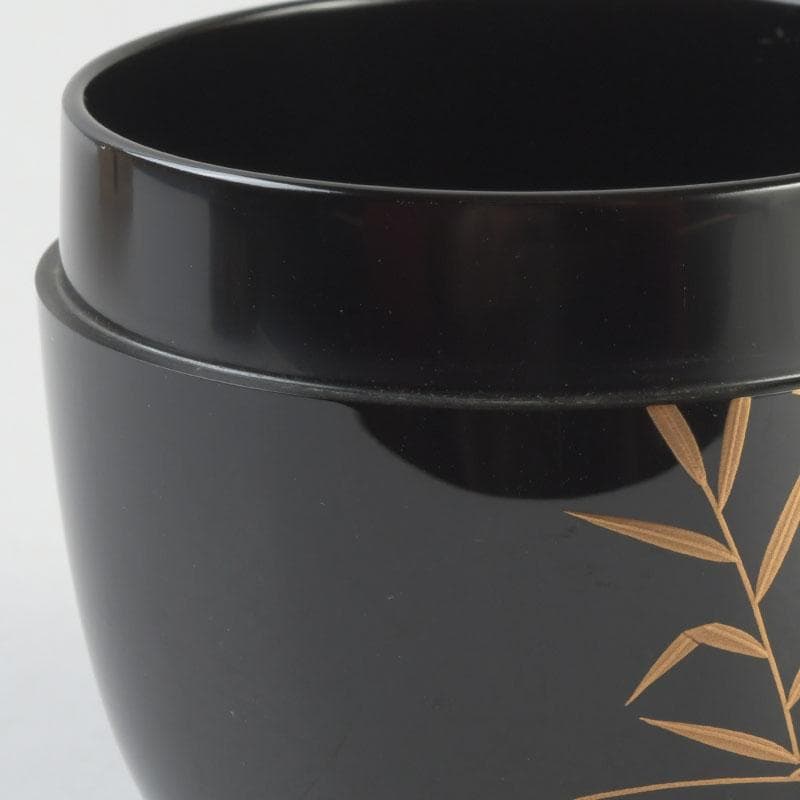 茶道具 加賀蒔絵師 中村孝也作 川蝉蒔絵 中棗 共箱 V 9571