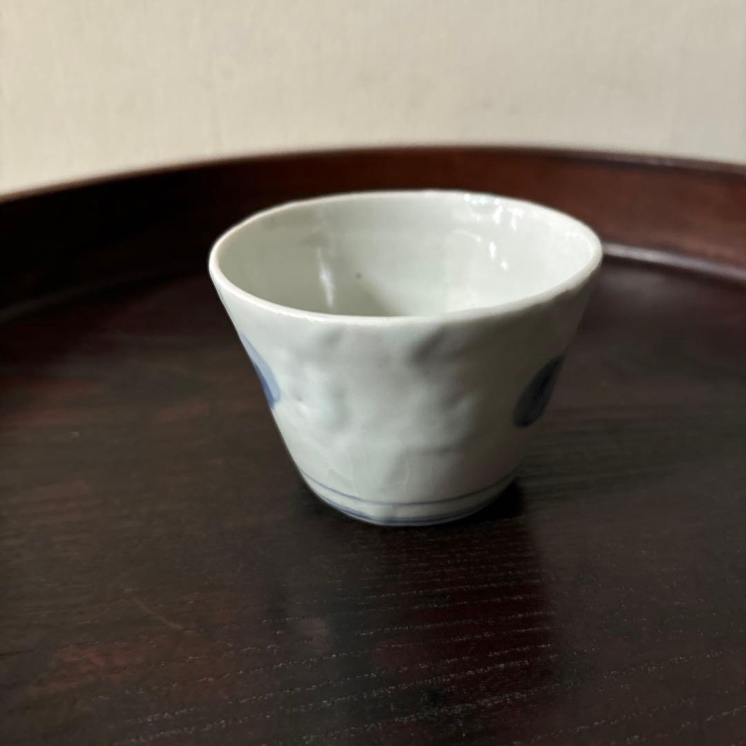 古伊万里染付丸文蕎麦猪口 生掛け くらわんか 江戸前期 白磁 検: