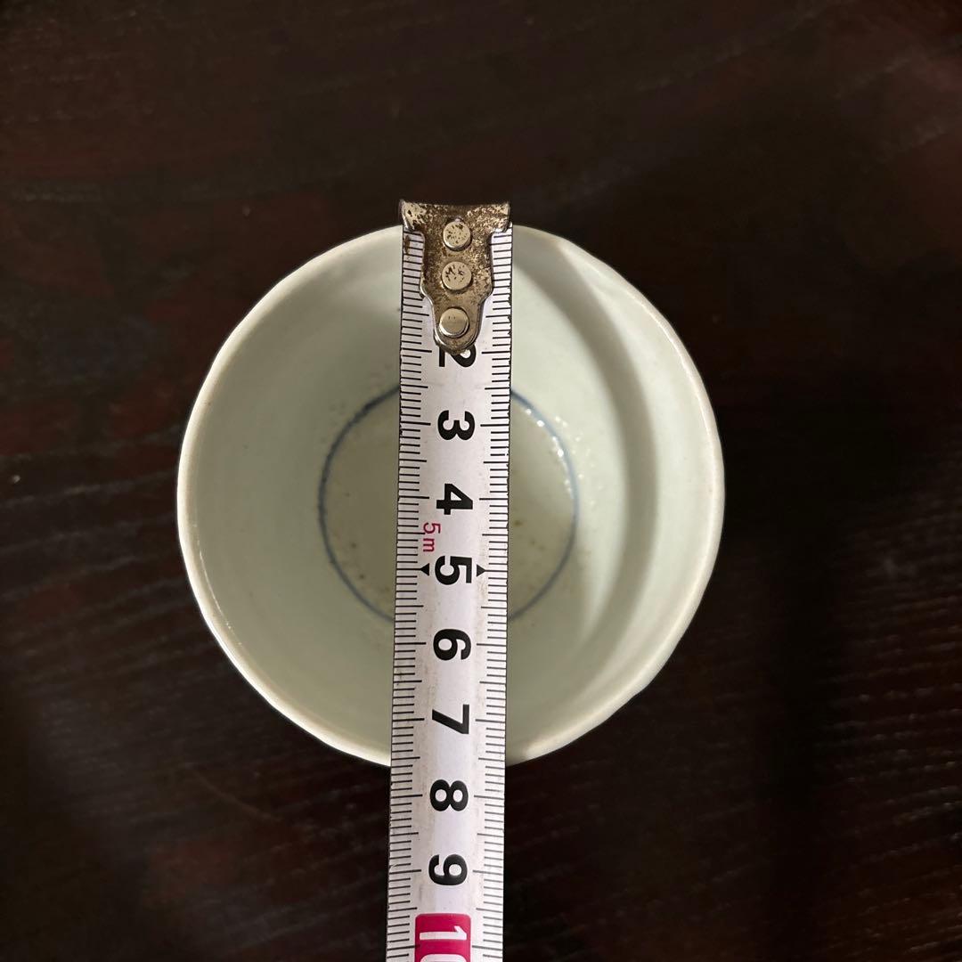 古伊万里染付丸文蕎麦猪口　生掛け　くらわんか　江戸前期　白磁　検:白洲正子　李朝