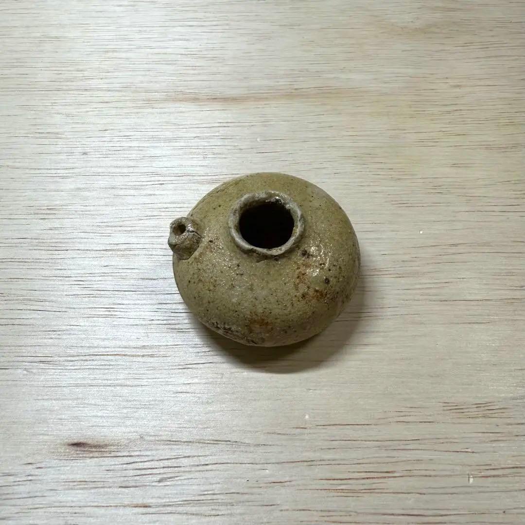 古瀬戸 水滴 灰釉 室町時代 茶入 茶道具 黄瀬戸 油揚手 古美術 骨董