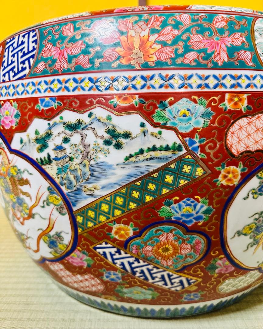 極美品】龍と鳳凰 大型陶器火鉢 縁起物 美術品級 2025年最新】年代物