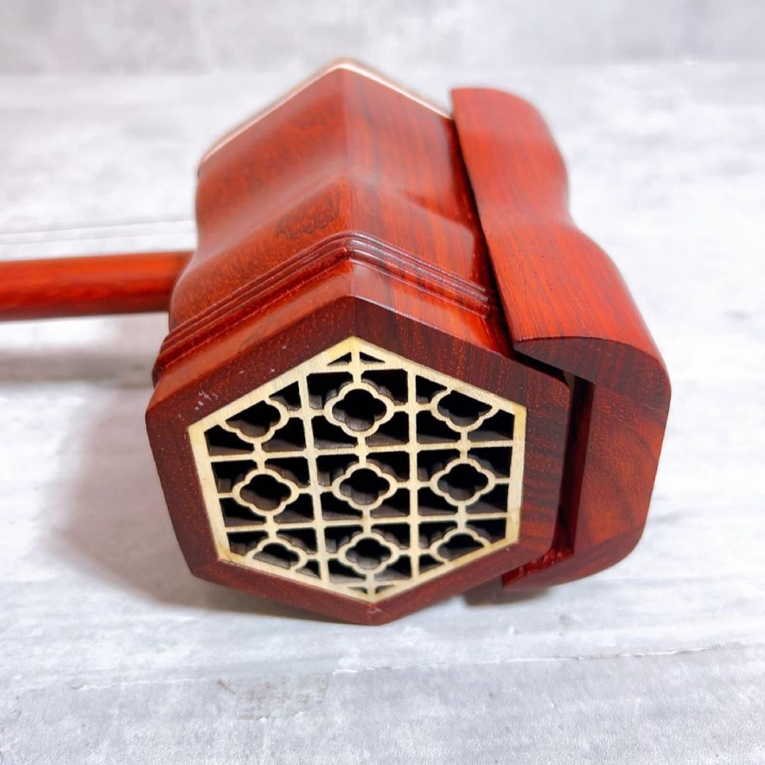 未使用! 蘇州二胡 紅木精品 中国楽器 二胡 胡弓 ケースセット 弦楽器