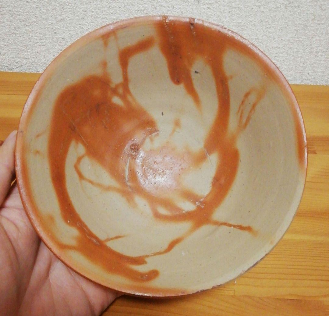 人間国宝 藤原雄作 備前焼 緋襷 茶碗 共箱 共布 略歴付 茶道具