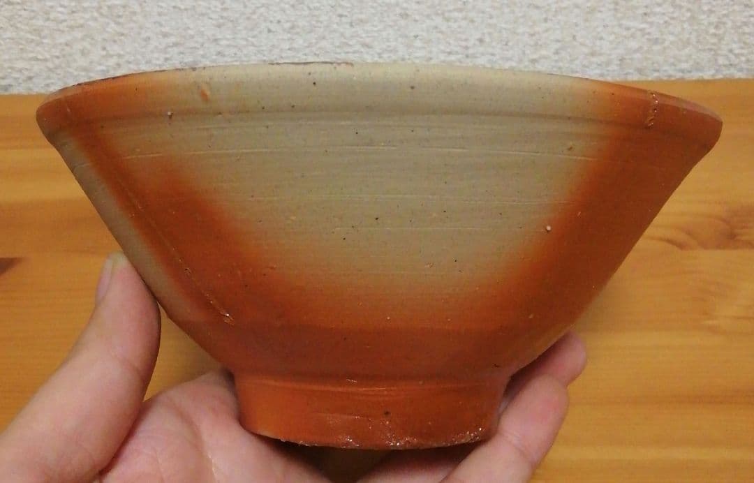 人間国宝 藤原雄作 備前焼 緋襷 茶碗 共箱 共布 略歴付 茶道具