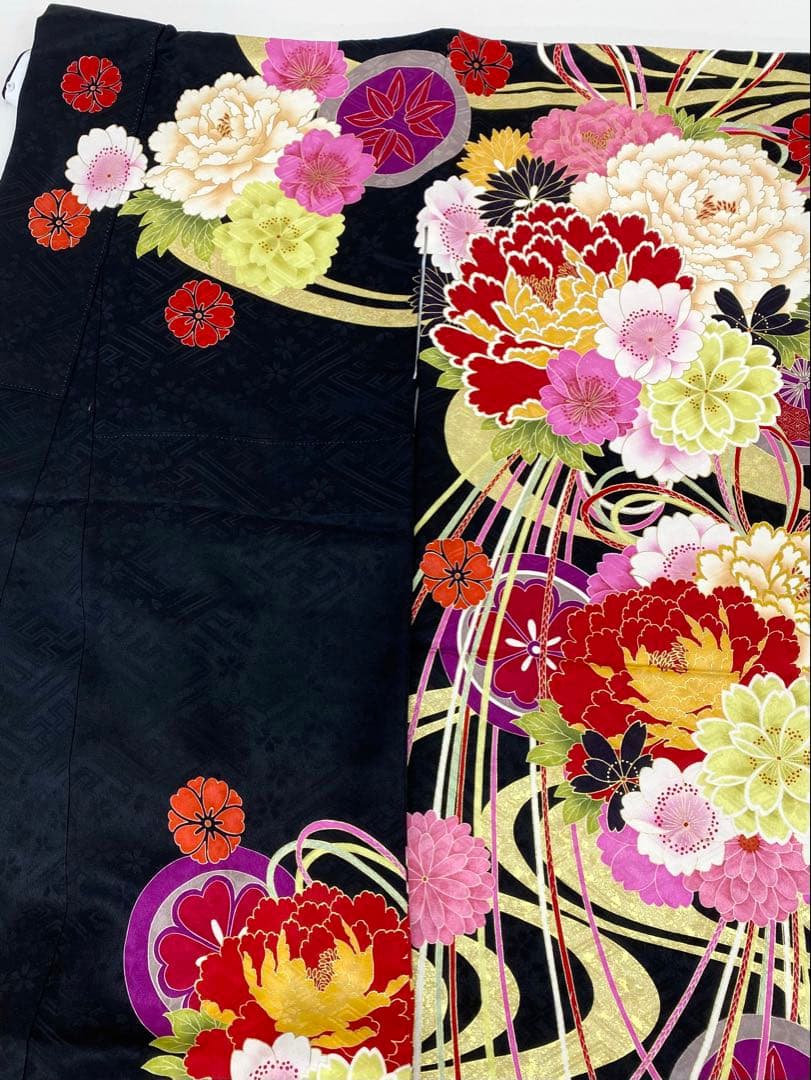 振袖 豪華 ラメ刺繍 金彩 紋意匠 身丈162cm 撥水加工済