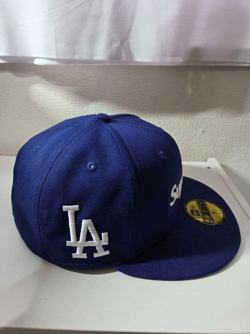 Supreme LA 59FIFTY キャップ ネイビー Supreme Box Logo World Famous New Era 59fifty Polartec Sz 7 1/2