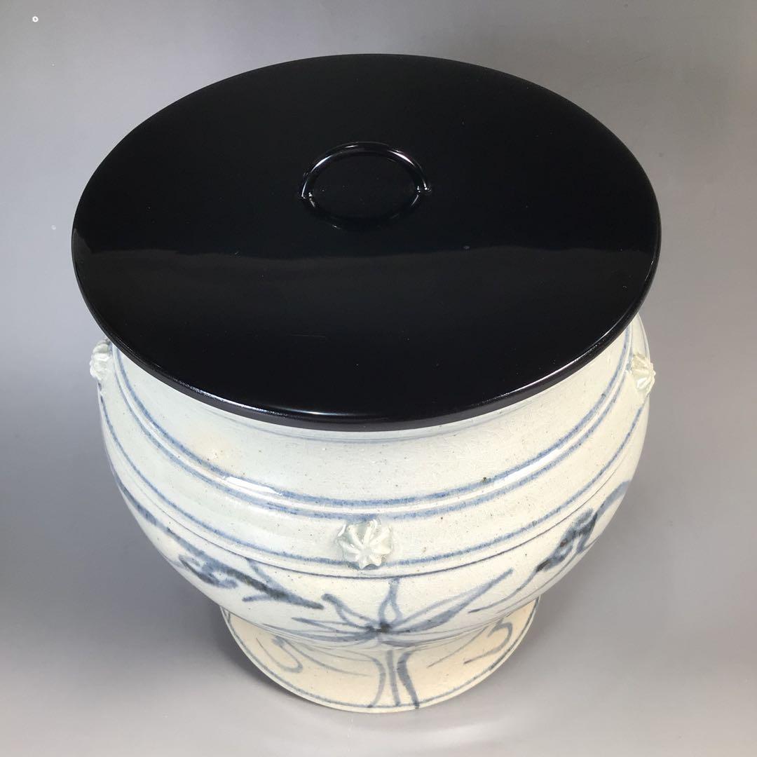 Ｎ３０３　水指　『太仙窯造』『唐草文』『安南手水指』　共箱　茶道具