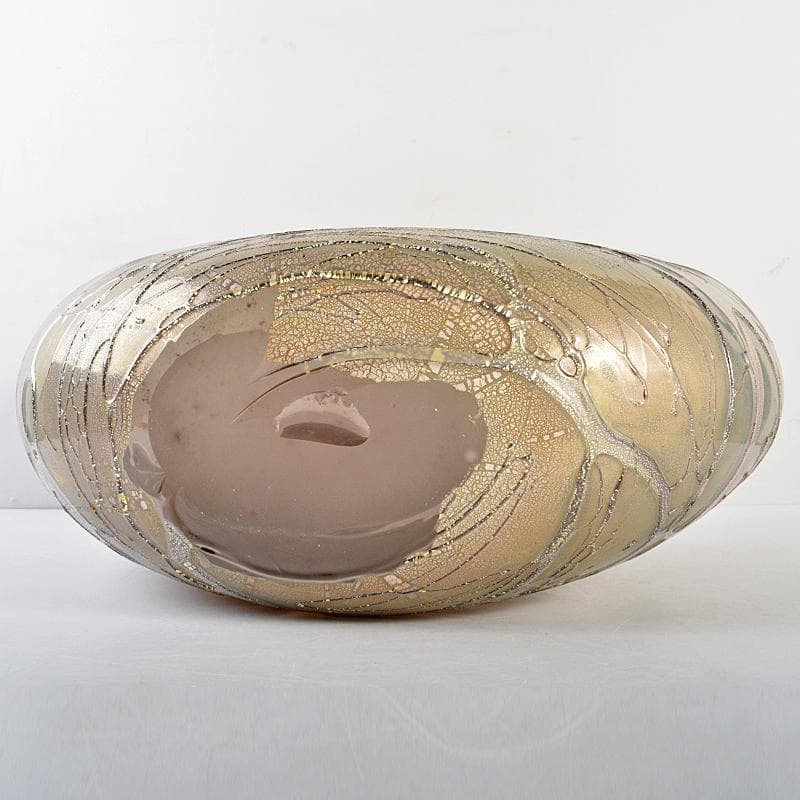 マロン様専用富山ガラス作家安田泰三作 花器 「さざなみ」 共箱 M