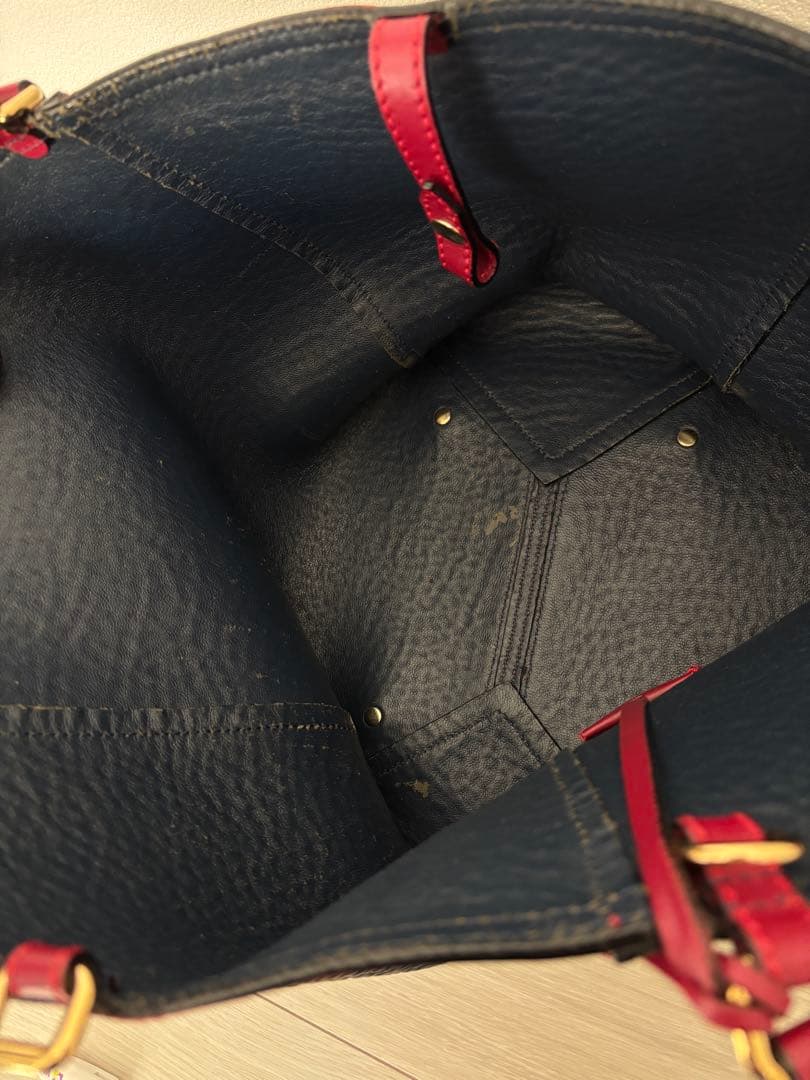 Burberry ネイビー レッド トートバッグ