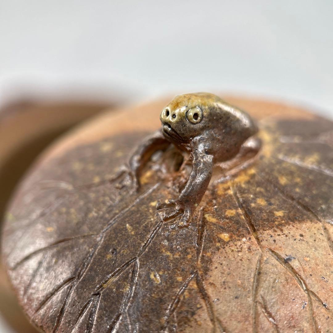 D佐藤苔助 備前焼宝瓶 蛙手捻り人気作者 急須 共箱 共布 茶注 煎茶 茶道具