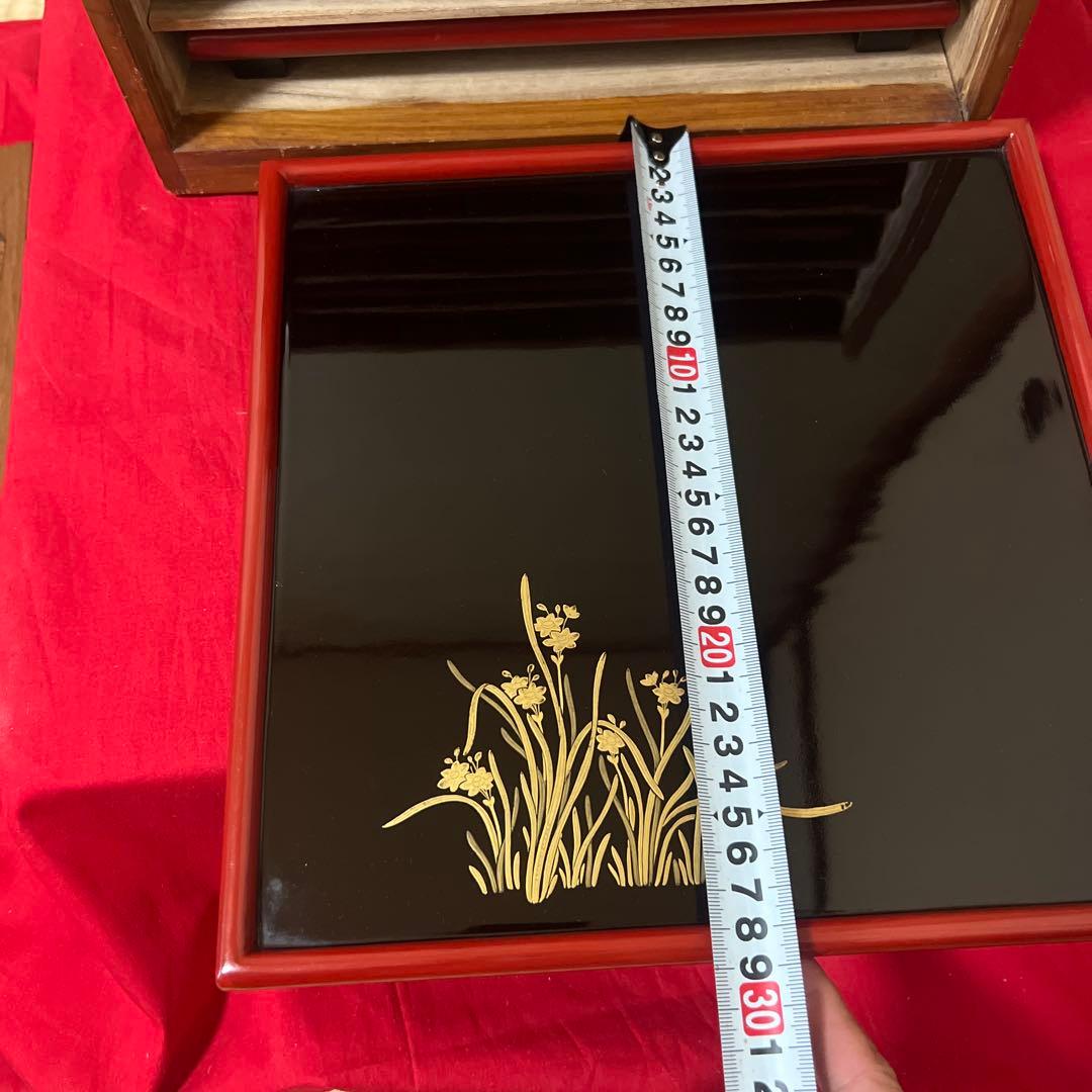 逸品！ レア！ 東京美術倶楽部本郷家所蔵 蒔絵本塗お盆五客 時代保管