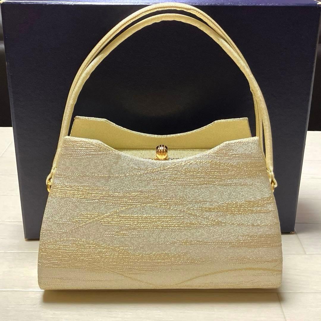 《未使用》和装バッグ　ハンドバッグ　帯地　ゴールド