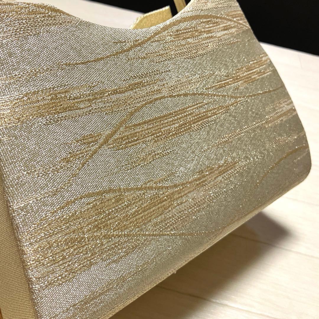 《未使用》和装バッグ　ハンドバッグ　帯地　ゴールド
