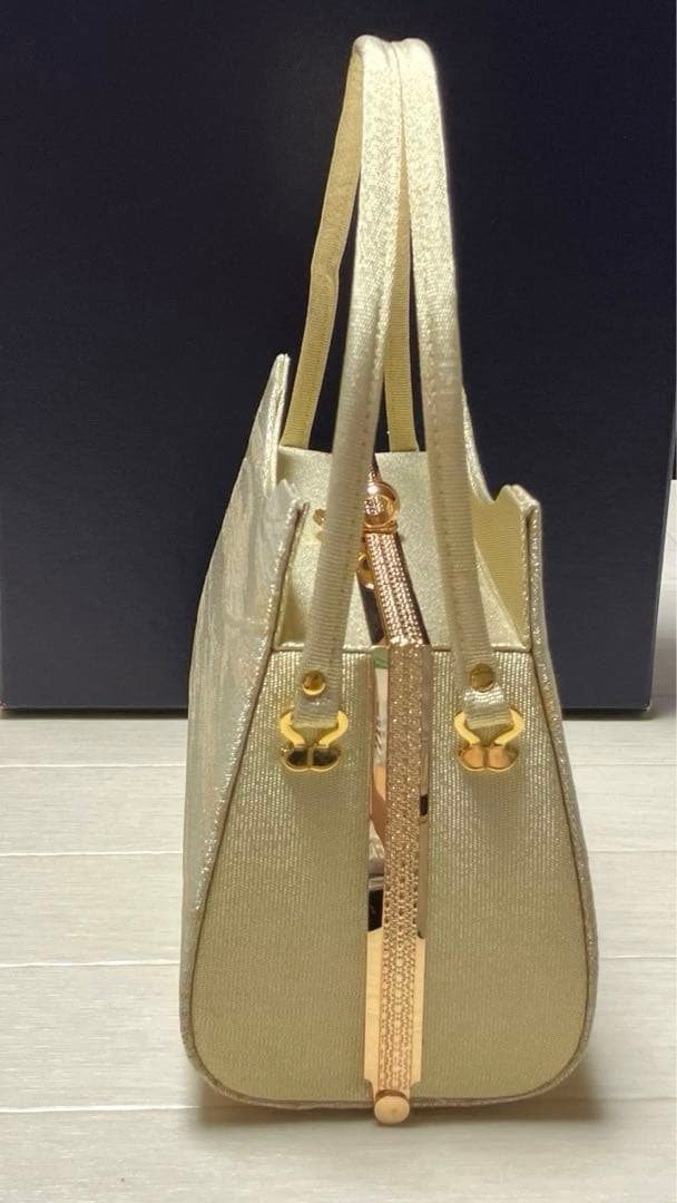 《未使用》和装バッグ　ハンドバッグ　帯地　ゴールド