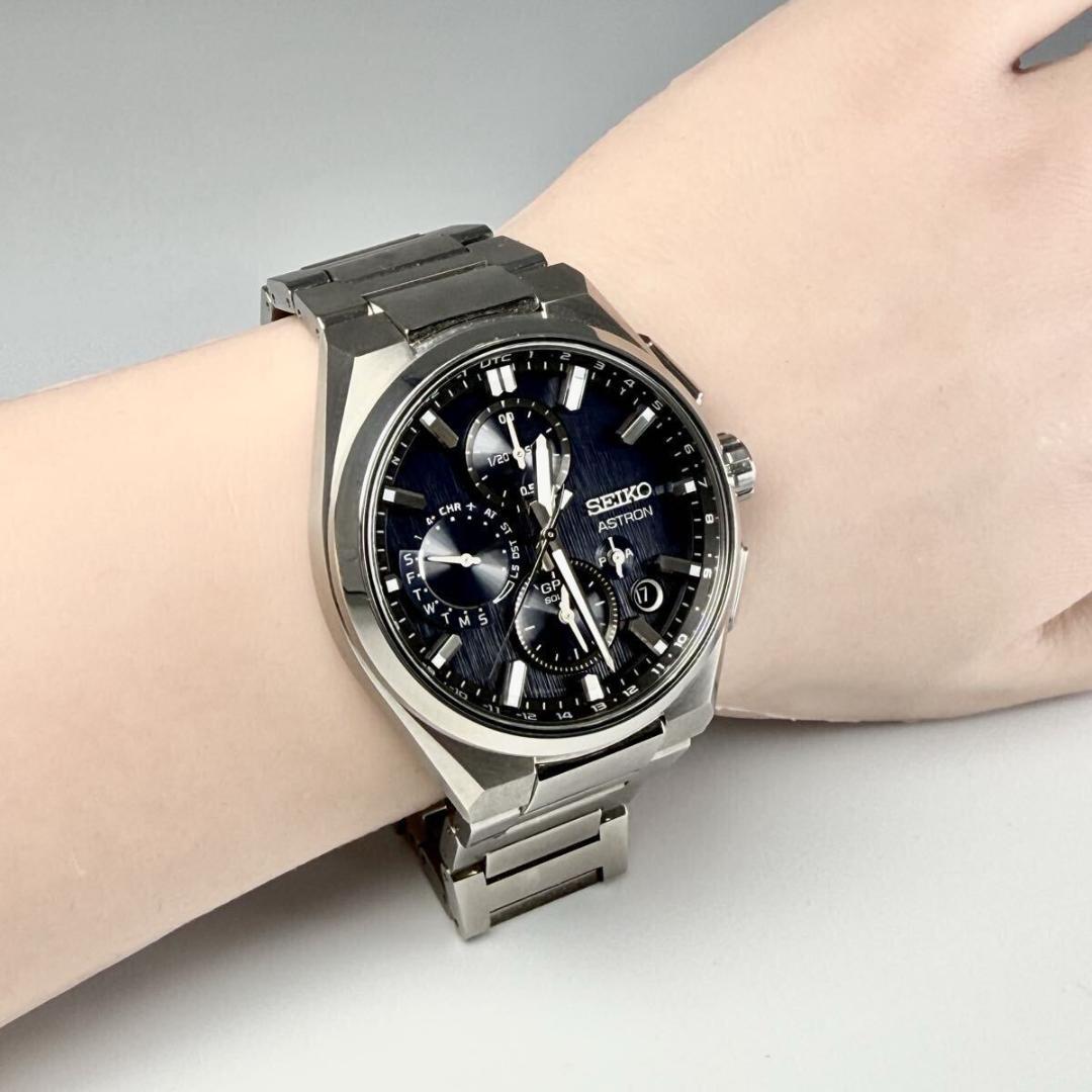 極美品 セイコー アストロン 腕時計 GPS ブルー文字盤 チタン JJ033