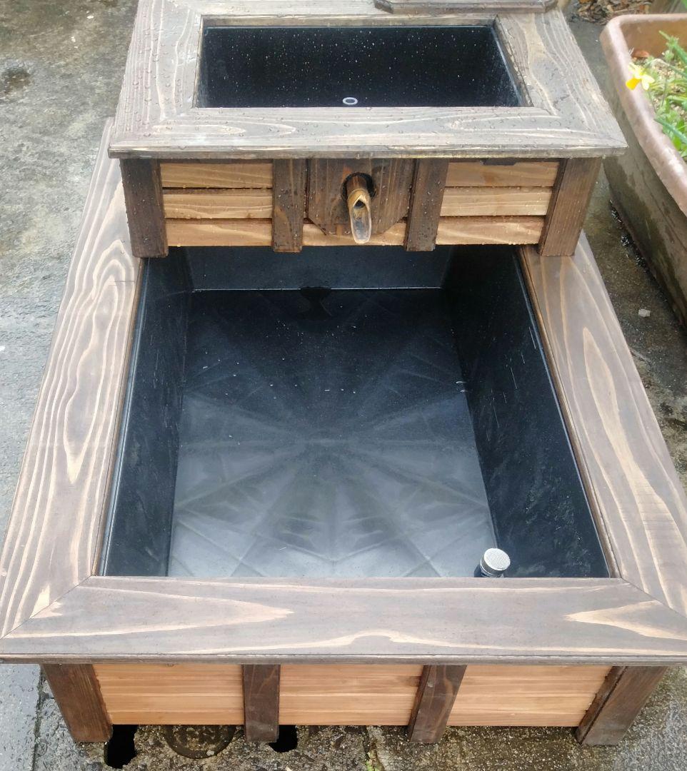 2段トロ舟60 濾過槽付 ビオトープ 太陽光モーター