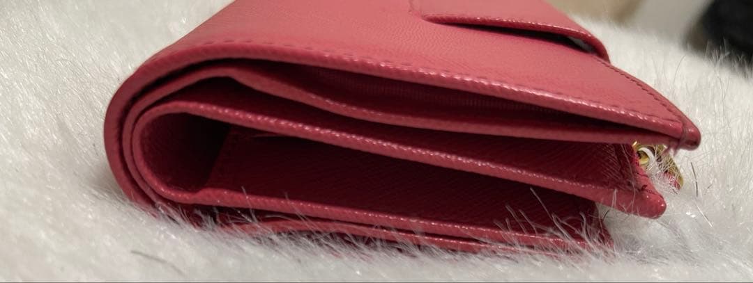 【PRADA】プラダ財布☆サフィアーノ☆コンパクトウォレット☆ピンク美品