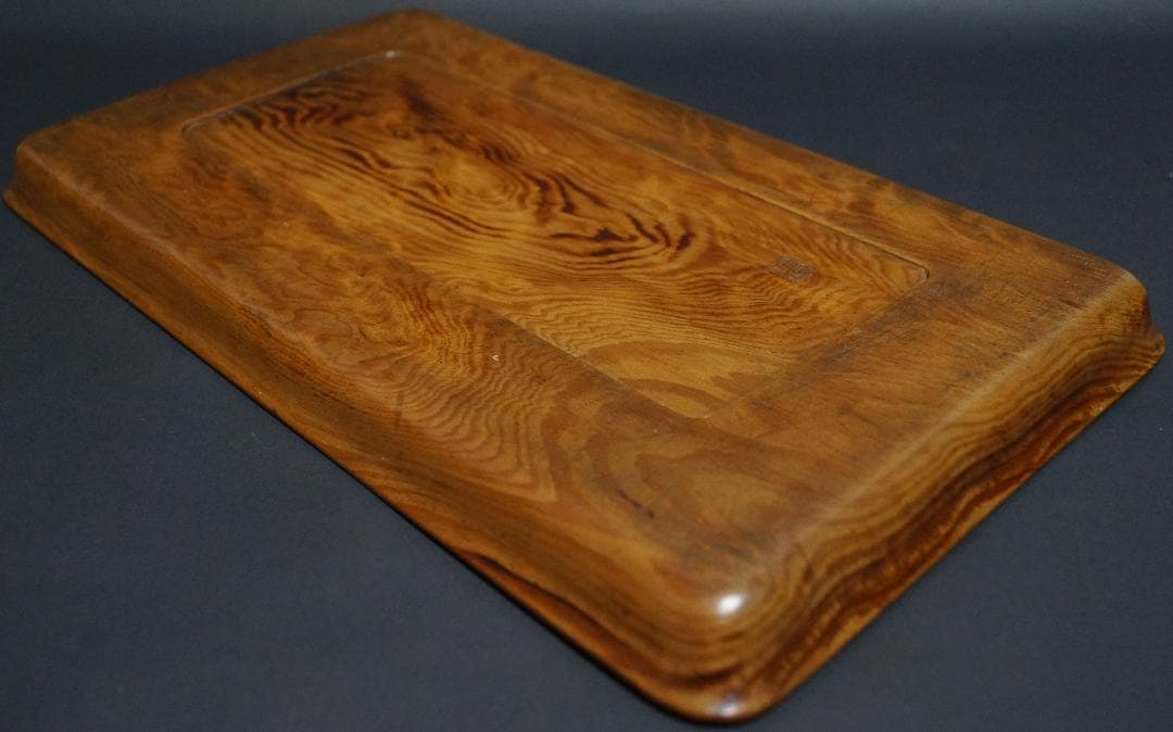 木製 肥松製 石谷作 盆 刳り貫き煎茶盆 長方盆 煎茶道具