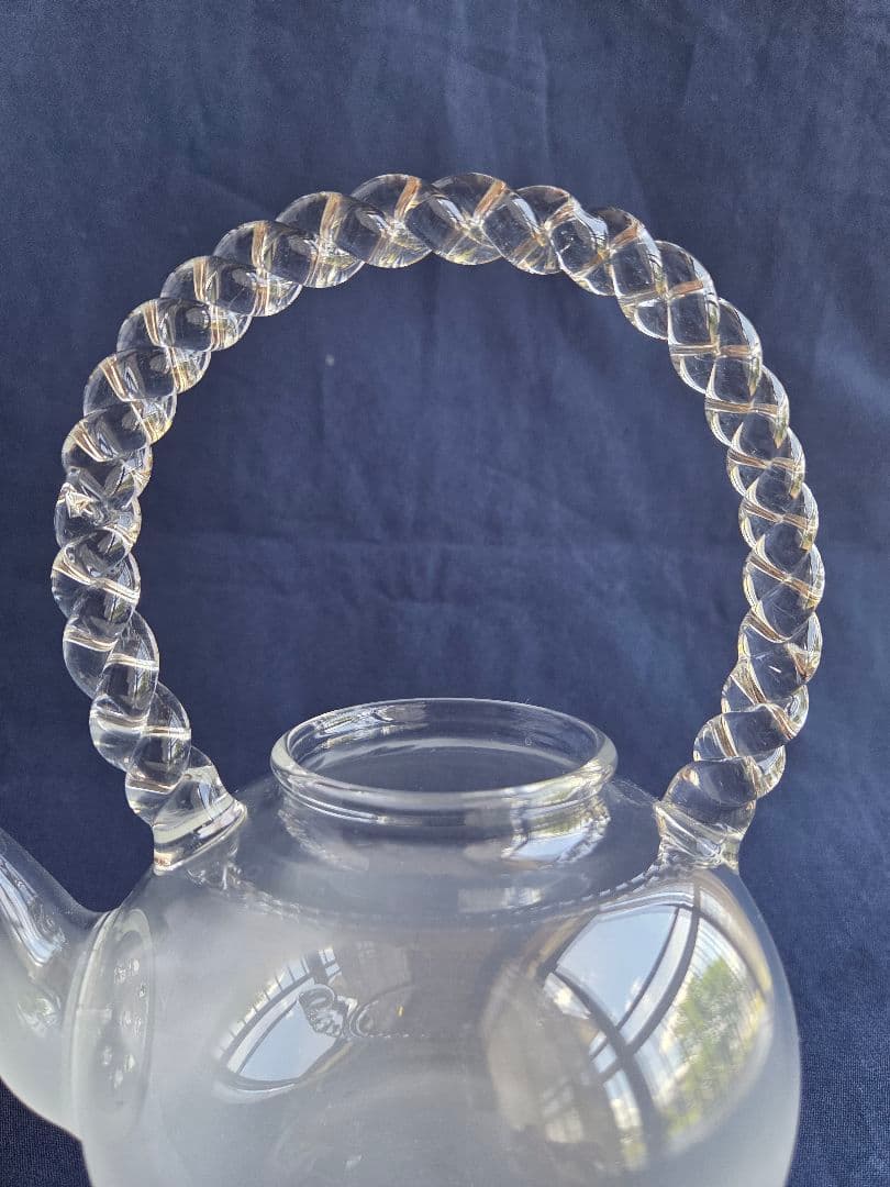 湯沸 義山 山下璃風作 未使用 ガラス 耐熱 湯沸かし