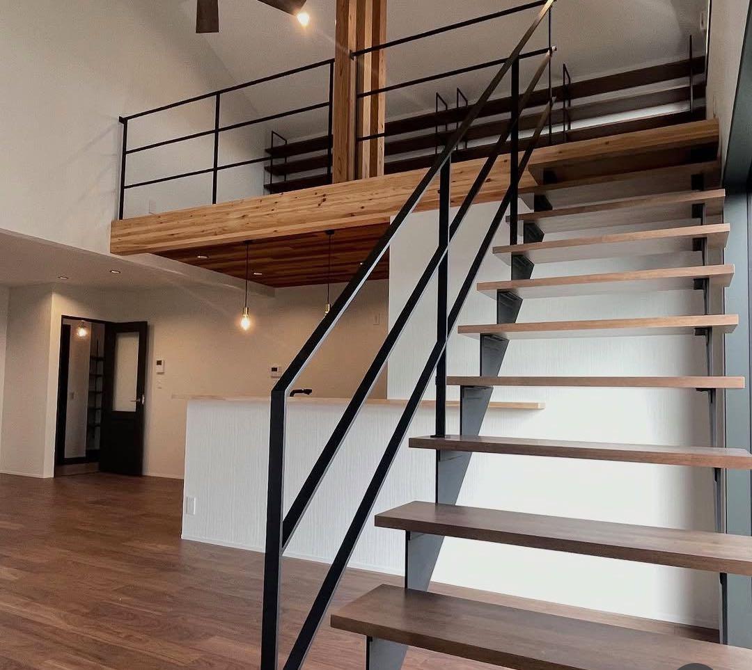 アイアン手すり 階段手摺 オーダーメイド手すり ロフト スキップフロア