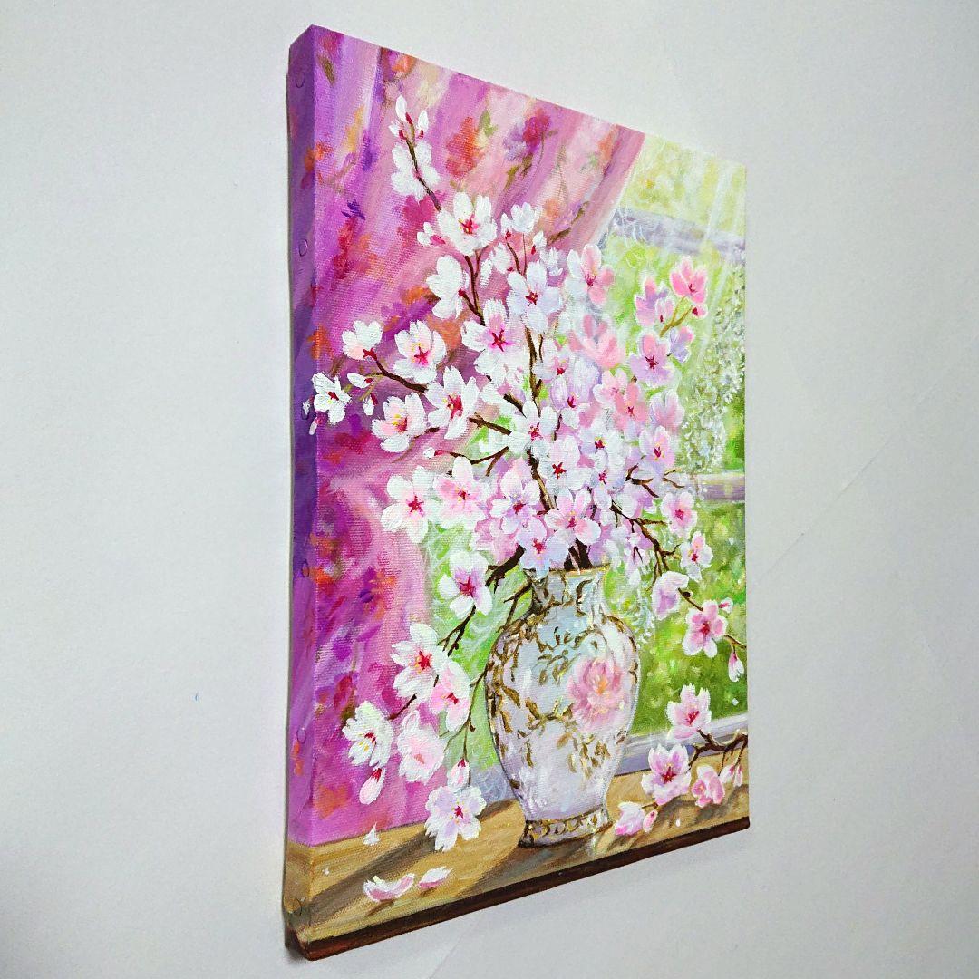 【ソメイヨシノ】アクリル画 F4 風景画 絵画