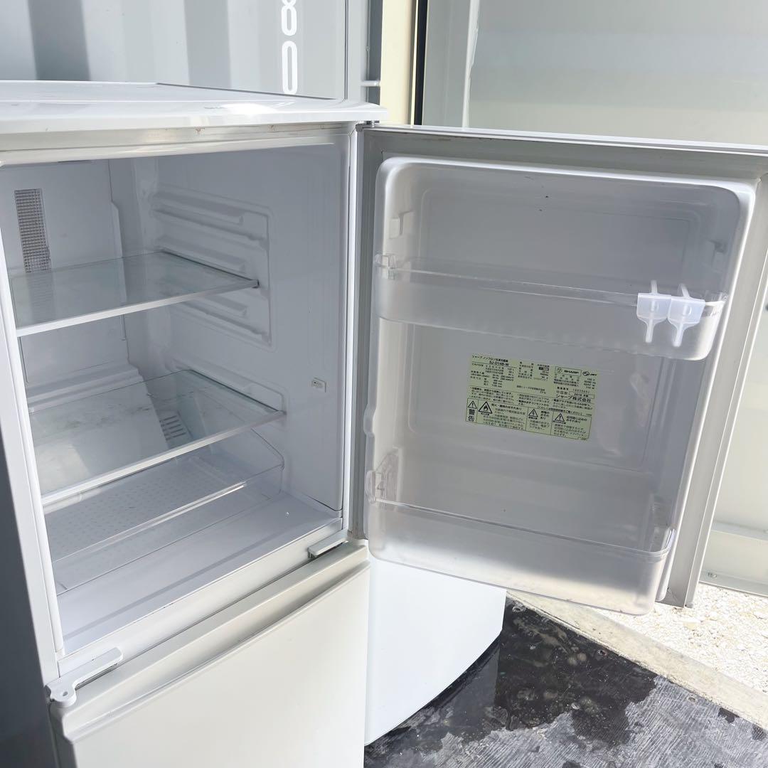 166取付無料！SHARPおしゃれホワイトインテリア冷蔵庫風乾燥付き洗濯機